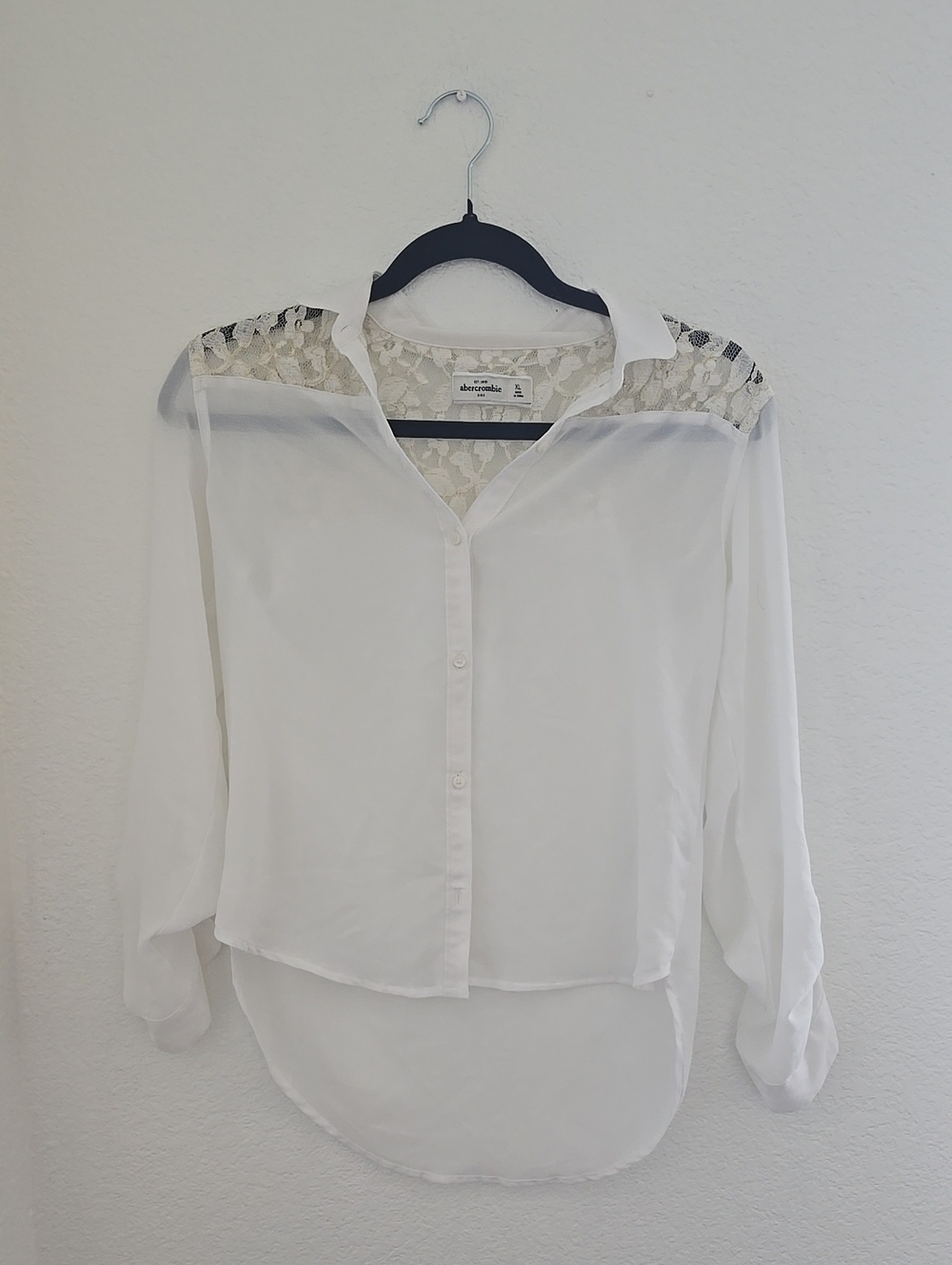 Abercrombie Kids White Collared Blouse